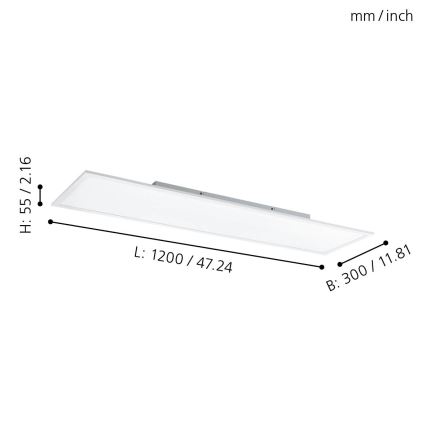 Eglo - LED RGBW Prigušiva stropna svjetiljka LED/32,5W/230V 2700-6500K 120x30 cm + daljinski upravljač