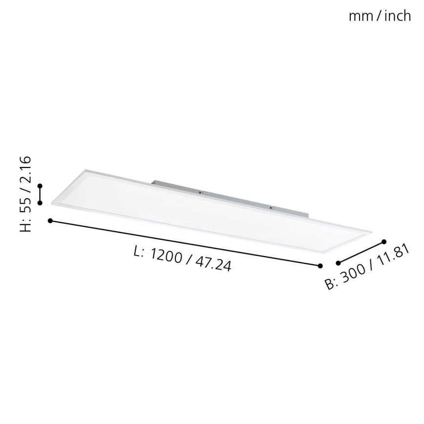 Eglo - LED RGBW Prigušiva stropna svjetiljka LED/32,5W/230V 2700-6500K 120x30 cm + daljinski upravljač
