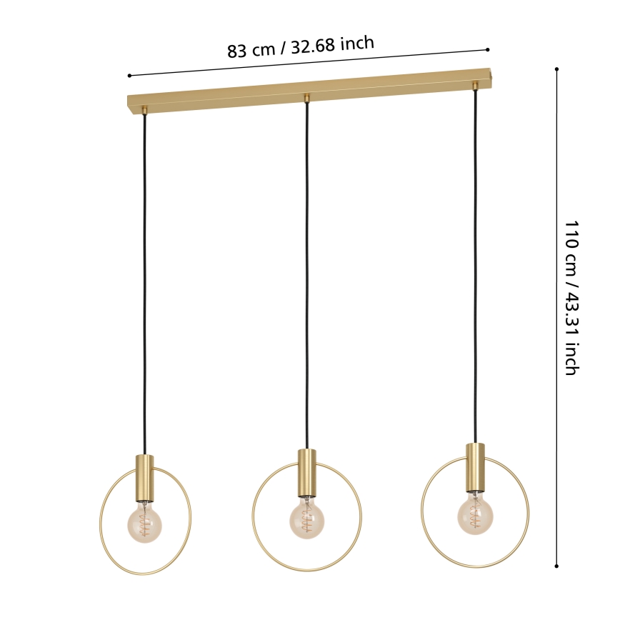 Eglo - Luster na sajli 3xE27/40W/230V