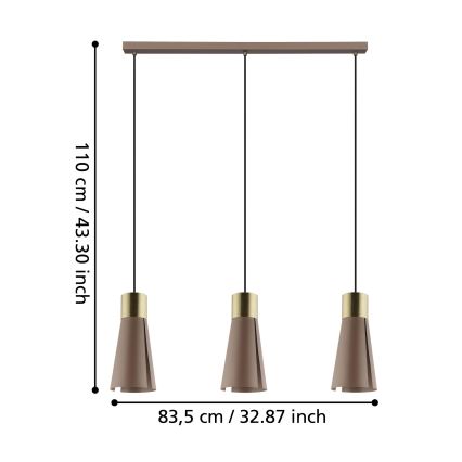 Eglo - LED luster na sajli 3xGU10/4,5W/230V