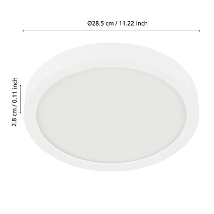 Eglo - LED Prigušiva stropna svjetiljka za kupaonicu LED/19,5W/230V 2700-6500K IP44 ZigBee