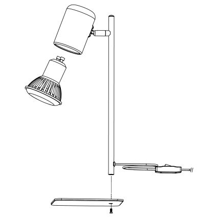 Eglo - LED Stolna lampa 1xGU10/4,5W/230V bijela