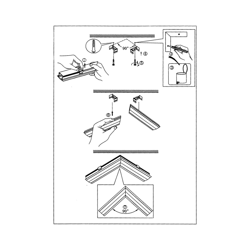 Eglo - Kutni profil za LED trake 17x20x110 mm