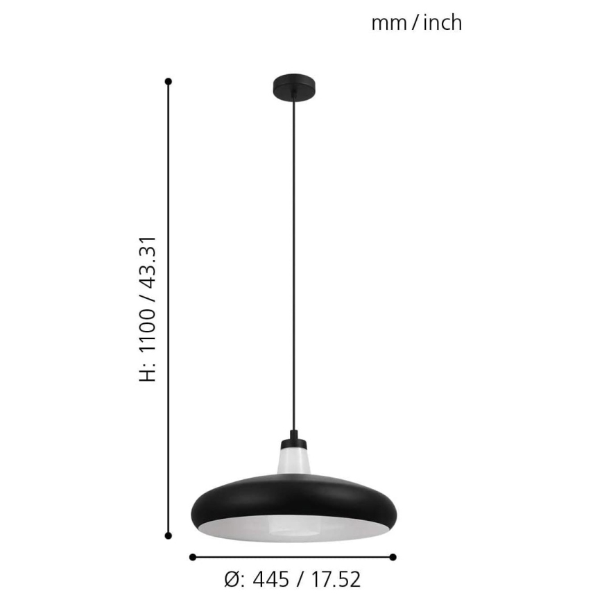 Eglo - LED RGB Prigušivi luster na sajli TABANERA-C 1xE27/9W/230V
