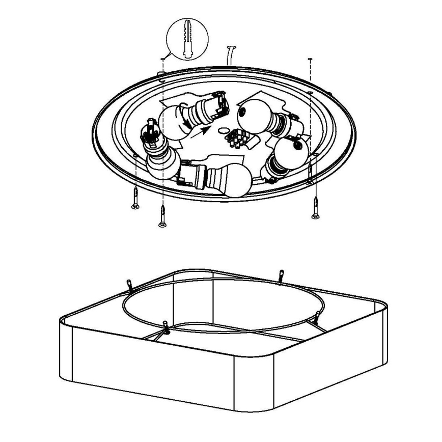 Eglo - Stropna svjetiljka 5xE27/25W/230V