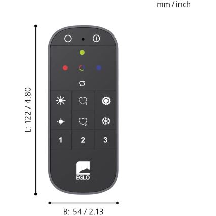 Eglo - Daljinski upravljač 2xAAA Bluetooth ZigBee