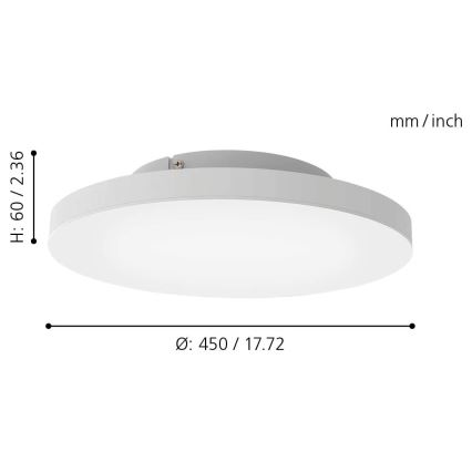 Eglo - LED RGB Prigušiva stropna svjetiljka TURCONA-C LED/20W/230V + DU