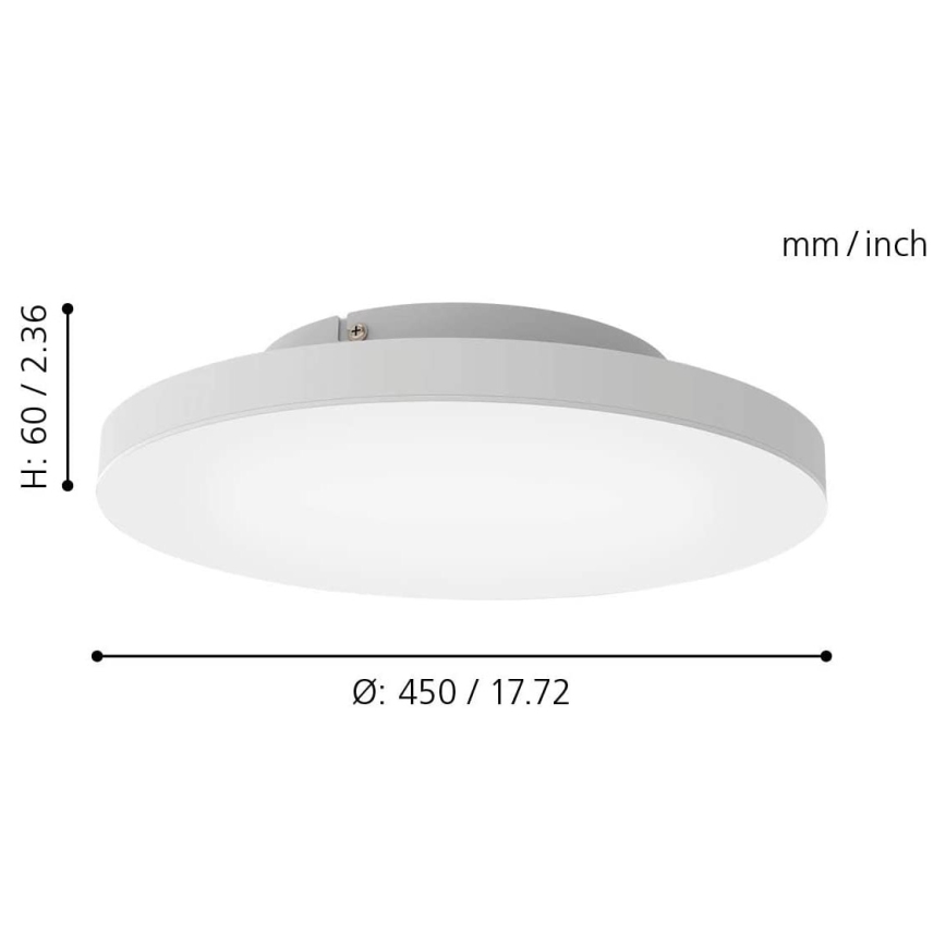 Eglo - LED RGB Prigušiva stropna svjetiljka TURCONA-C LED/20W/230V + DU