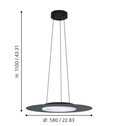 Eglo - LED RGB Prigušivi luster na sajli COMPO ROSSO-C LED/16W/230V