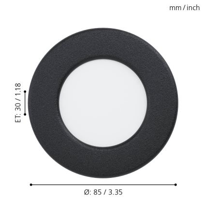 Eglo - LED Ugradbena svjetiljka za kupaonicu LED/2,7W/230V IP44