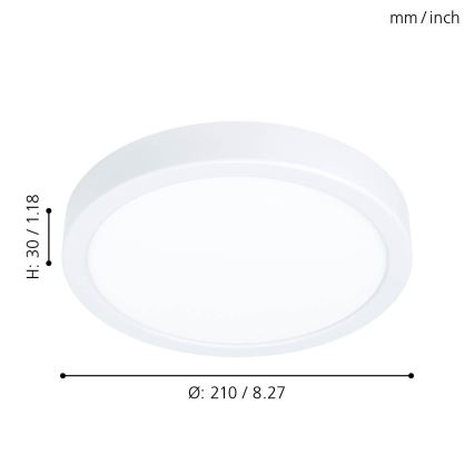 Eglo - LED Prigušiva stropna svjetiljka LED/16,5W/230V