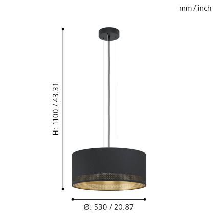 Eglo - Luster na sajli 3xE27/40W/230V