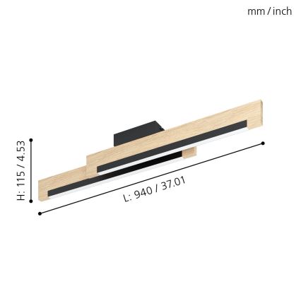 Eglo - LED Prigušiva stropna svjetiljka 2xLED/10W/230V