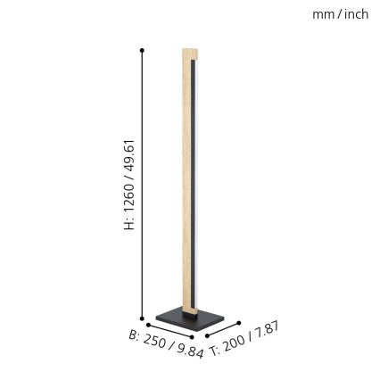 Eglo - LED Prigušiva dodirna podna lampa CAMACHO LED/22W/230V