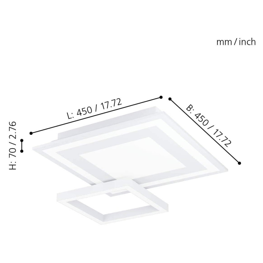Eglo - LED RGB Prigušiva stropna svjetiljka SAVATAEILA-C LED/20W/230V