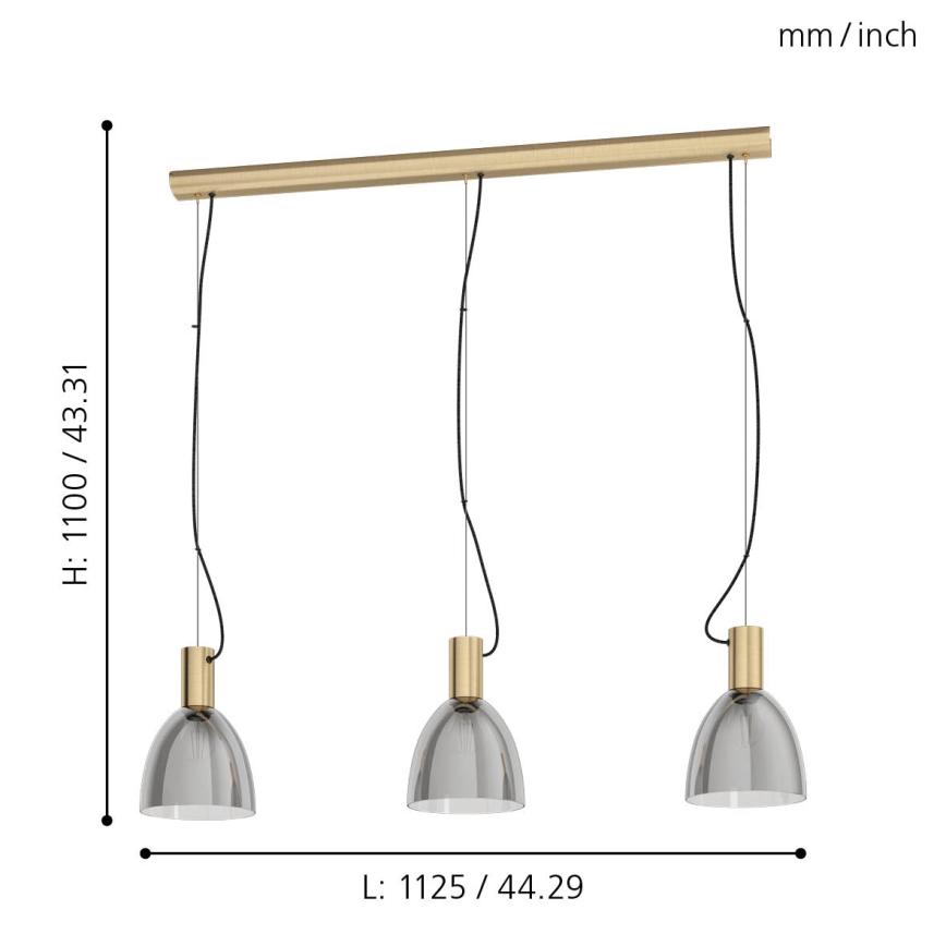 Eglo - Luster na sajli 3xE27/40W/230V