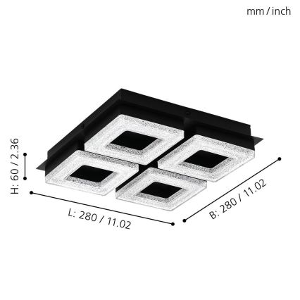 Eglo - LED Stropna svjetiljka 4xLED/4W/230V