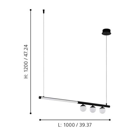 Eglo - LED luster na sajli LED/22W/230V