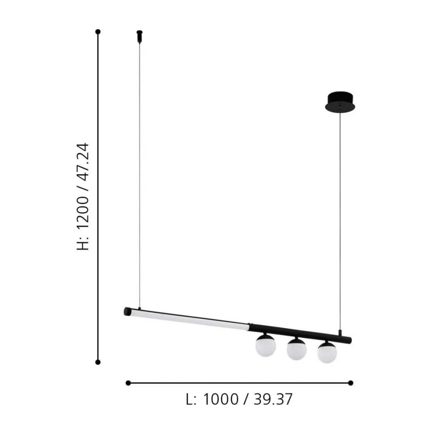 Eglo - LED luster na sajli LED/22W/230V