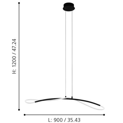 Eglo - LED luster na sajli LED/20W/230V