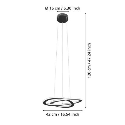 Eglo 99396 - viseći LED luster na kabelu ROLIMARE LED/35W/230V