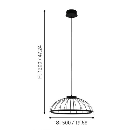 Eglo - LED luster na sajli LED/27W/230V