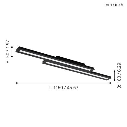 Eglo - LED RGB Dimmabilno stropno svjetlo SALITERAS-C 2xLED/10W/230V