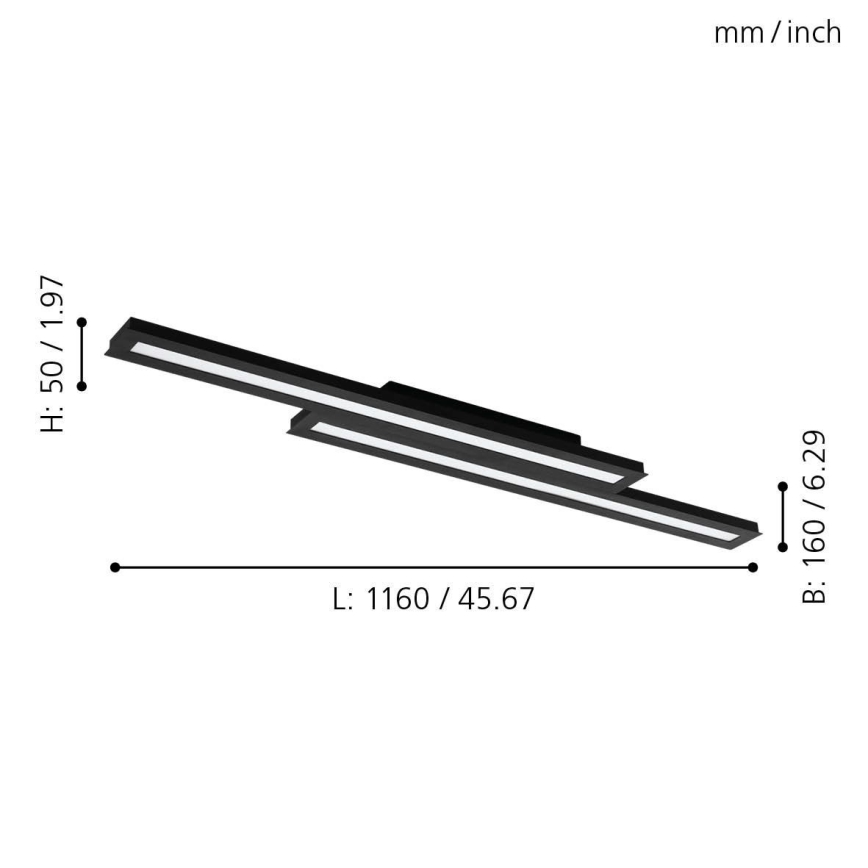 Eglo - LED RGB Dimmabilno stropno svjetlo SALITERAS-C 2xLED/10W/230V