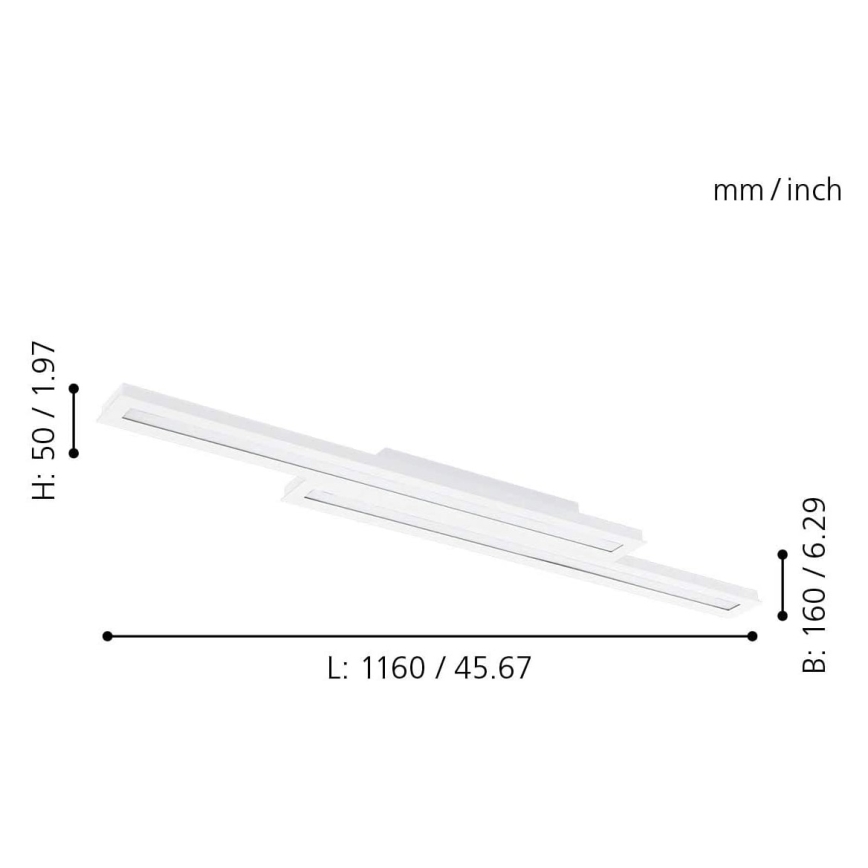Eglo - LED RGB Dimmabilno stropno svjetlo SALITERAS-C 2xLED/10W/230V