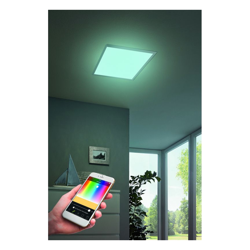 Eglo - LED RGB stropno svjetlo s mogućnošću prigušivanja SALOBRENA-C LED/16W/230V 30x30 cm + daljinski upravljač