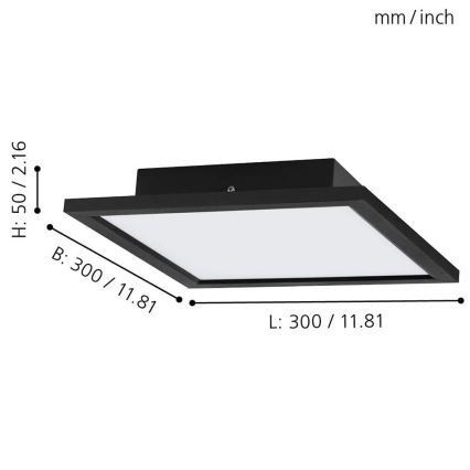 Eglo - LED RGB stropno svjetlo s mogućnošću prigušivanja SALOBRENA-C LED/16W/230V 30x30 cm + daljinski upravljač