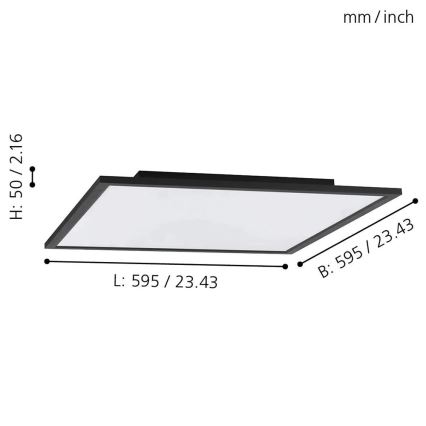 Eglo - LED RGB Prigušiva stropna svjetiljka SALOBRENA-C LED/30,5W/230V + daljinski upravljač