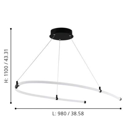 Eglo - LED luster na sajli LED/27W/230V