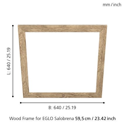 Eglo - Okvir za svjetiljku SALOBRENA 595x595 mm