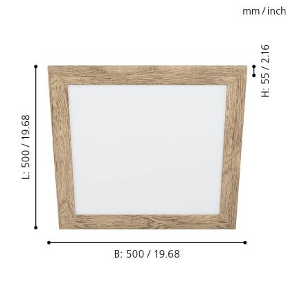 Eglo 99435 - LED stropna svjetiljka PIGLIONASSO LED/20W/230V 500x500 mm