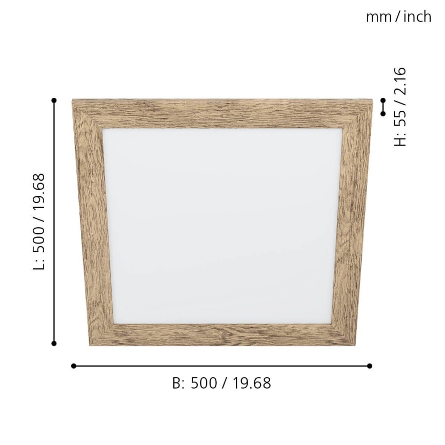 Eglo 99435 - LED stropna svjetiljka PIGLIONASSO LED/20W/230V 500x500 mm
