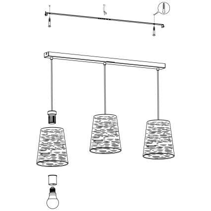 Eglo - Luster na sajli 3xE27/40W/230V