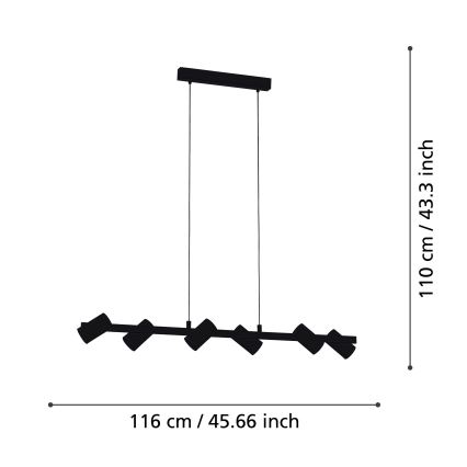 Eglo - Luster na sajli 6xE14/25W/230V