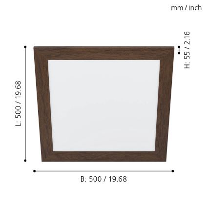 Eglo 99474 - LED stropno svjetlo PIGLIONASSO LED/20W/230V 500x500 mm