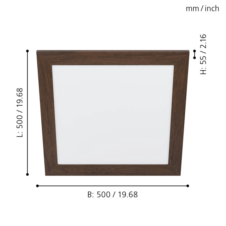 Eglo 99474 - LED stropno svjetlo PIGLIONASSO LED/20W/230V 500x500 mm
