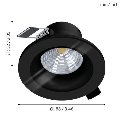 Eglo - LED Prigušiva ugradbena svjetiljka za kupaonicu LED/6W/230V 2700K IP44