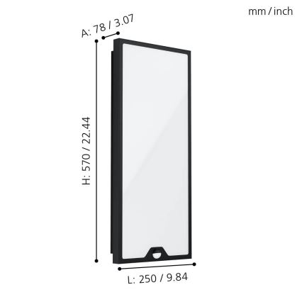 Eglo - LED Vanjska svjetiljka sa senzorom  LED/18,5W/230V IP44