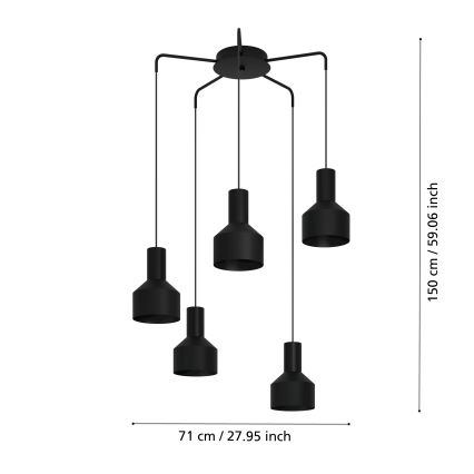 Eglo - Luster na sajli 5xE27/40W/230V