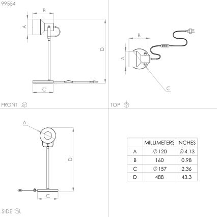 Eglo - Stolna lampa 1xE27/28W/230V