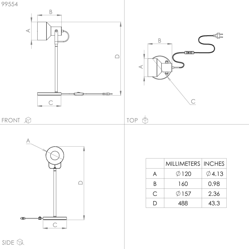 Eglo - Stolna lampa 1xE27/28W/230V