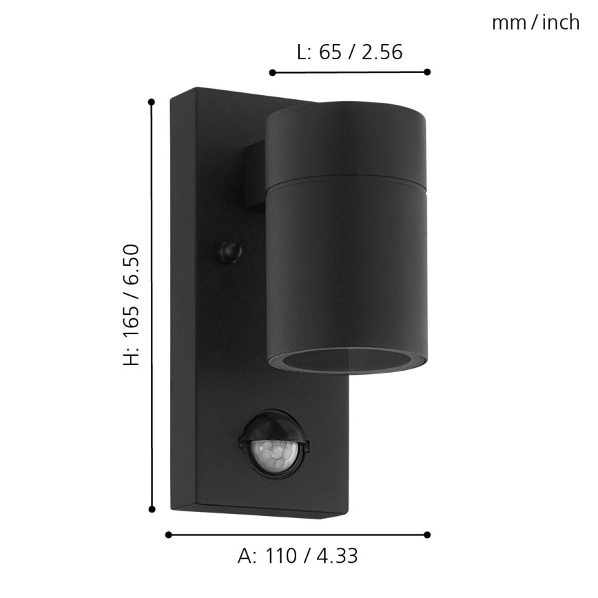 Eglo - LED Vanjska zidna svjetiljka sa senzorom 1xGU10/3W/230V IP44