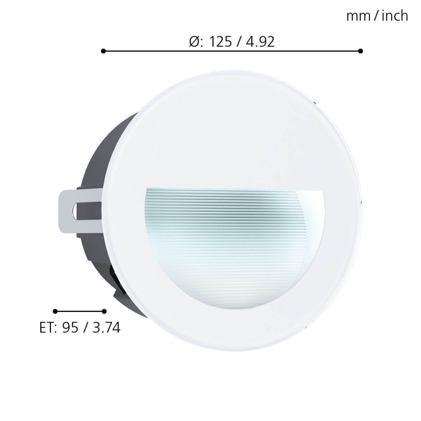 Eglo - LED Vanjska ugradbena svjetiljka LED/2,5W/230V IP65 bijela