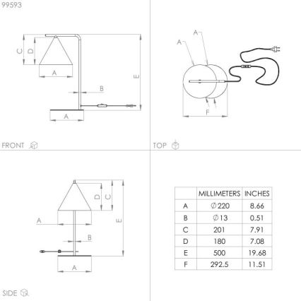 Eglo - Stolna lampa 1xE27/40W/230V