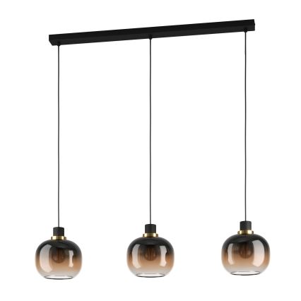 Eglo - Luster na sajli 3xE27/40W/230V smeđa