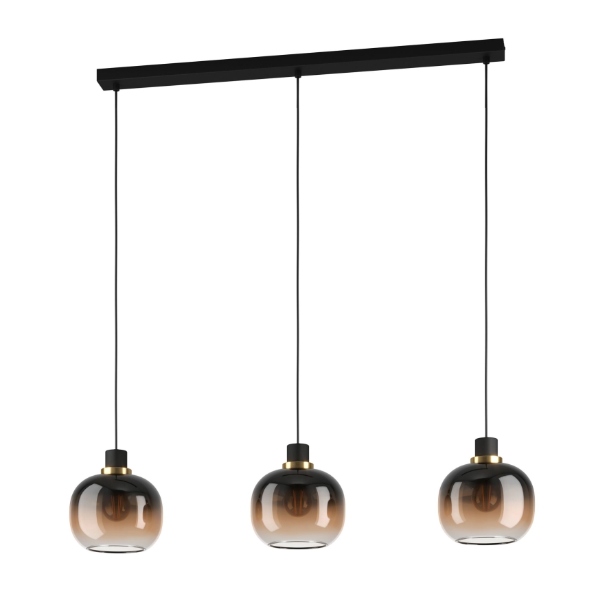 Eglo - Luster na sajli 3xE27/40W/230V smeđa